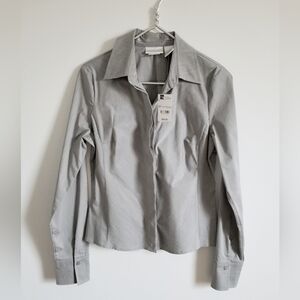 Worthington Silver Button Down Shirt Size 10